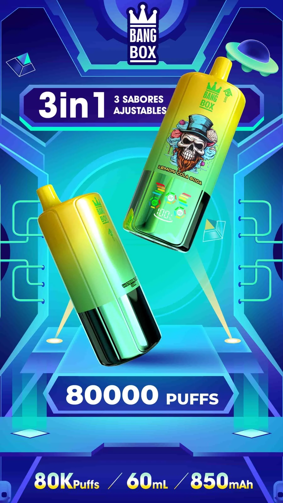BANG BOX 80k Puffs 3 in1 Adjustable Flavor E-cigarette factory