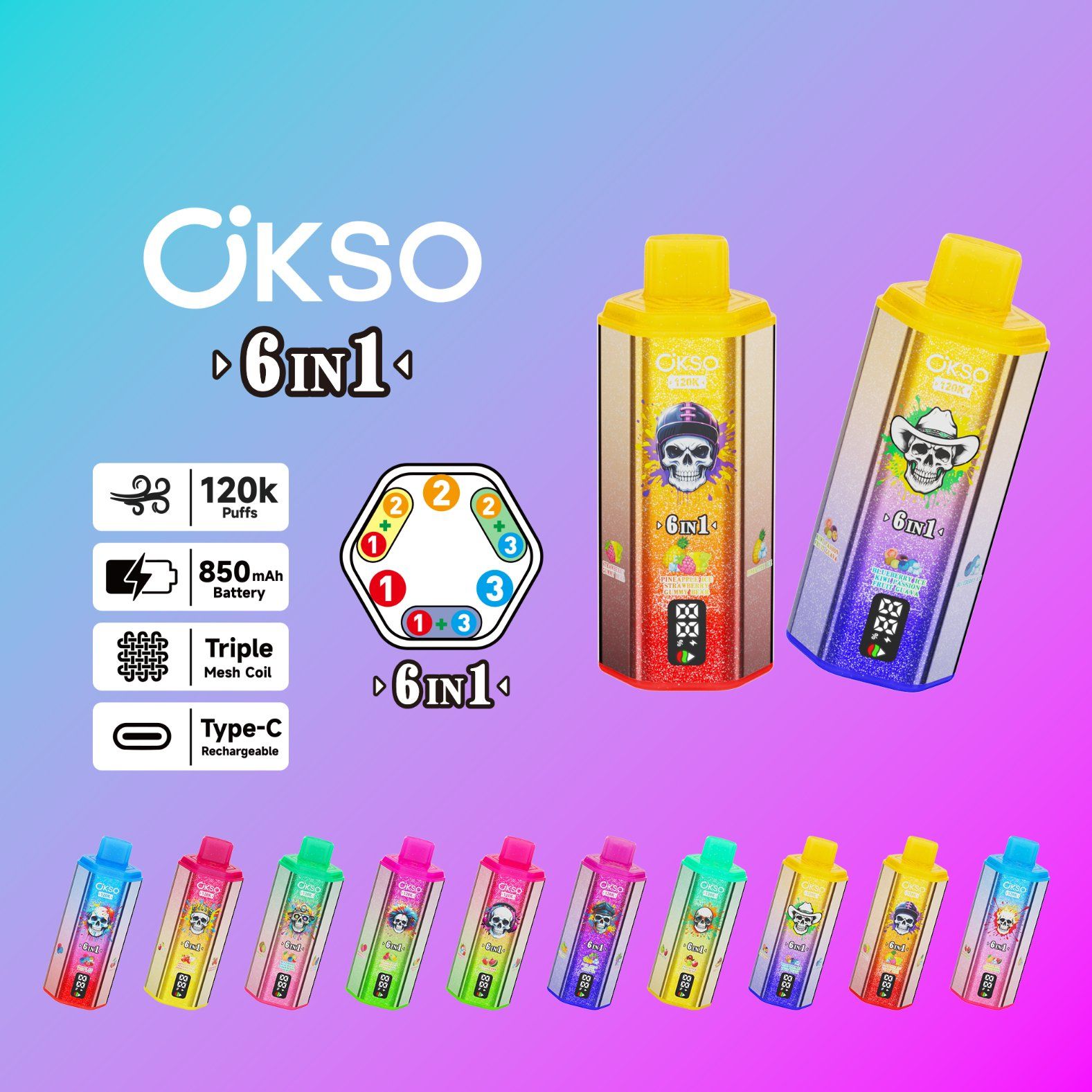 OKSO 6in1 120000 PUFF
